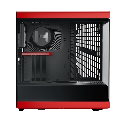 HYTE Y40 Panoramic Tempered Glass With Two 120mm fans, PCI-E 4.0 Vertical Mount included ATX Mid Tower Case - Black/Red