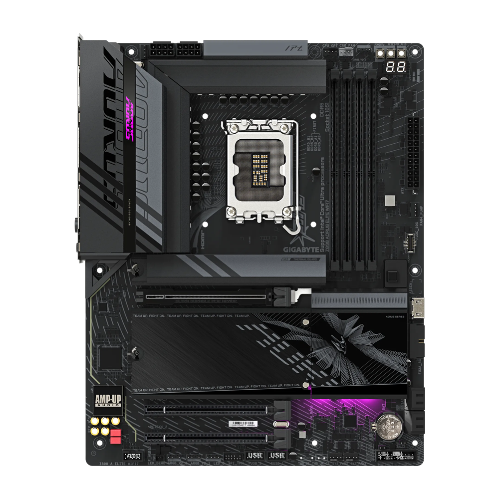 GIGABYTE Z890 A ELITE WIFI7 1.0 Motherboard - DDR5 / Wi-Fi7 / Bluetooth / HDMI / DisplayPort / USB - Black