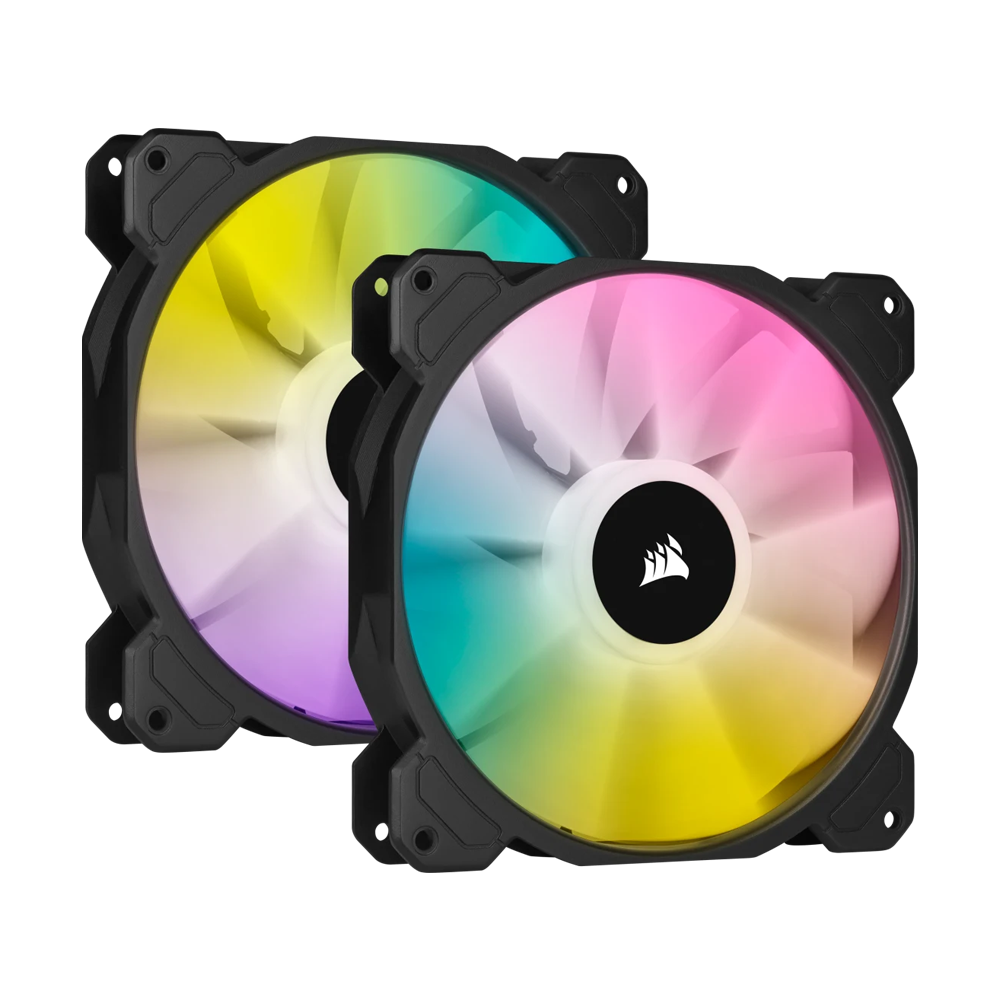 CORSAIR iCUE SP140 RGB ELITE Performance PWM Dual Fan Kit With Lighting Node Core - 140mm / Black