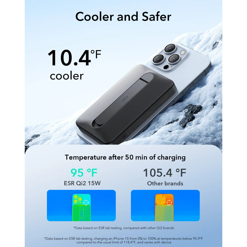ESR Qi2 MagSlim Kickstand Power Bank - 10000mAh / Black