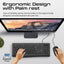 PROMATE ErgoComfort Wired Keyboard with Media Keys and 2400 DPI Mouse - Black