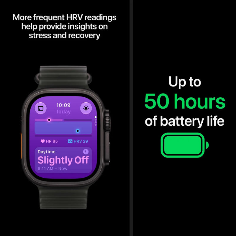 Apple Watch Ultra 4 - LTPO OLED / 64GB / 49mm / Bluetooth / Wi-Fi / Cellular / Medium/Large / Black Titanium Case with Burgundy Trail Loop