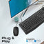 PROMATE ErgoComfort Wired Keyboard with Media Keys and 2400 DPI Mouse - Black