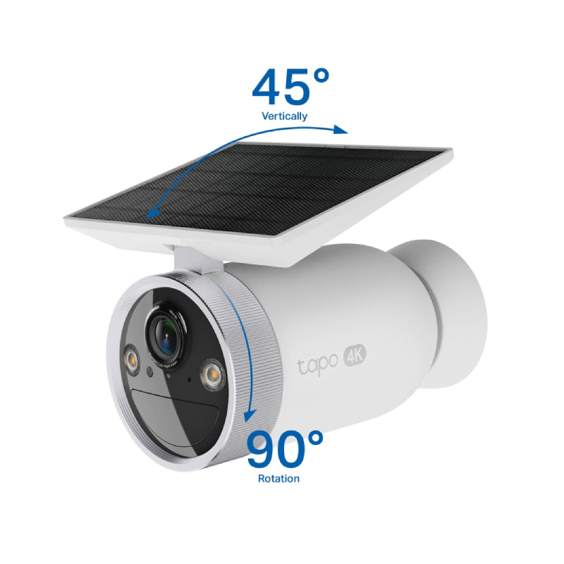 كاميرا  الأمان  "تي بي لينك C465" بطاريةمع بلت-ان - دقة 4K UHD / فوق إلى / اتصال ثنائي الاتجاه / كشف بالذكاء الاصطناعي / فيجن ليلية
