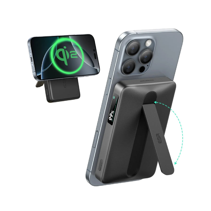 ESR Qi2 MagSlim Kickstand Power Bank - 10000mAh / Black
