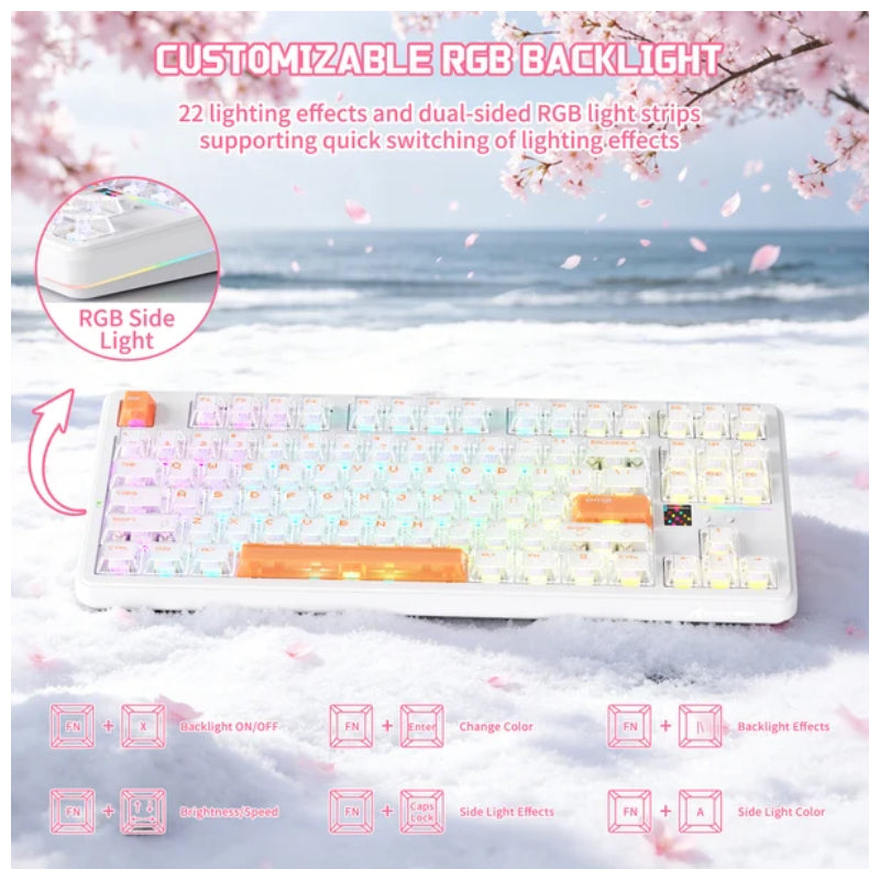 ATTACK SHARK X87 ULTRA Wireless Mechanical Keyboard With 8K Wireless Receiver - Iced Orange
