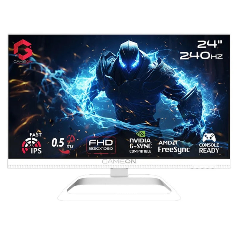 GAMEON Artic Pro Series GOA24FHD240IPS Gaming Monitor - 24" FHD / 240Hz / 0.5ms / HDMI 2.1 / DP 1.4 - White