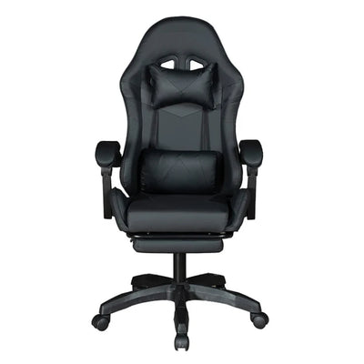 GADGETON Imperial Series PVC Leather Gaming Chair With Footrest - Black