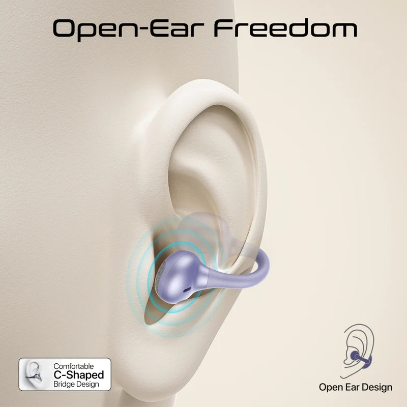 PROMATE AirClip-Pro Open Ear TWS Earbuds - Bluetooth / 500mAh / Purple
