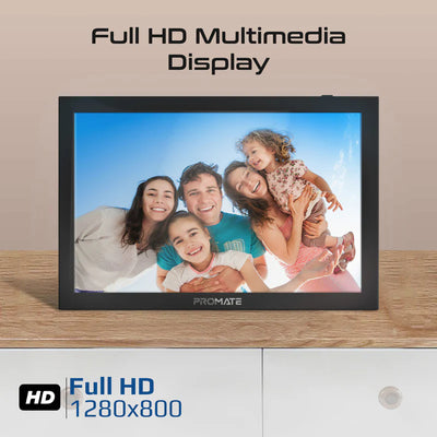 PROMATE 10.1" Vibrant Full HD Smart Multimedia Wi-Fi Digital Photo Frame - Black