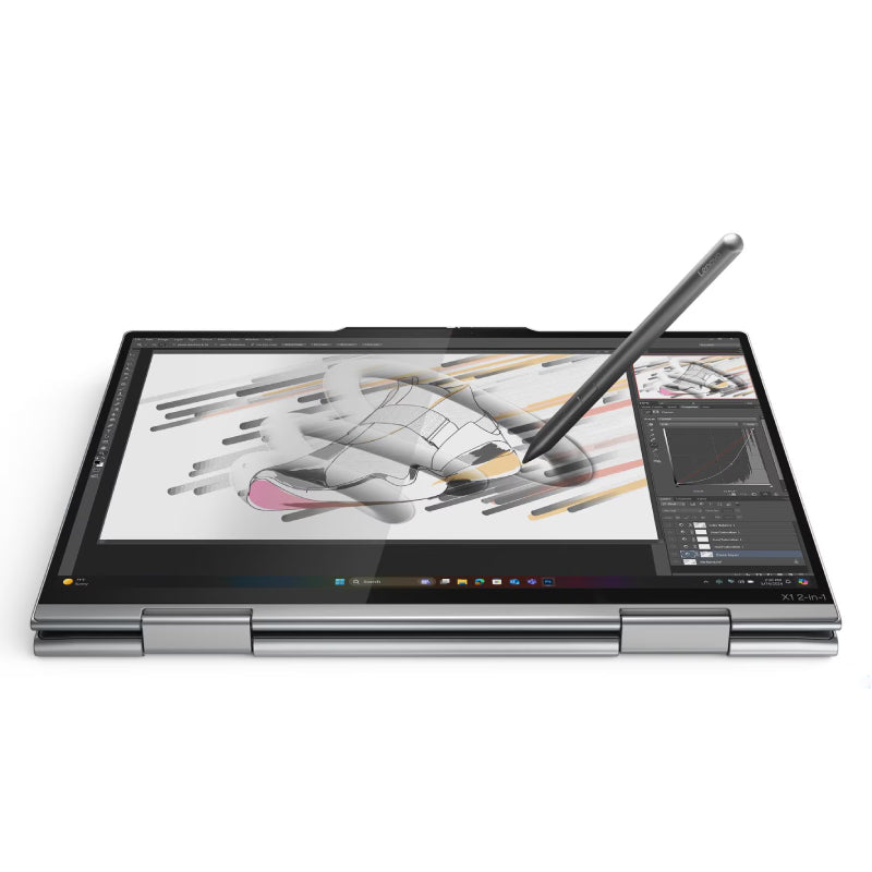 لينوفو ثينك باد 2-in-1 الجيل إصدار Aura Edition Copilot+ جهاز كمبيوتر  شاشة 14 بوصة WUXGA متعددة اللمس  ألترا V / 32 جيجابايت  سعة إس إس ديزين 1 تيرابايت  إس إس دي NVMe م.2) / تعزيز بالذكاء الاصطناعي، فوق إلى TOPS / ويندوز 11 برو قلم  لينوفو يوجا قلم  ضمان ثلاث سنوات  Eng/Arb - لابتوب