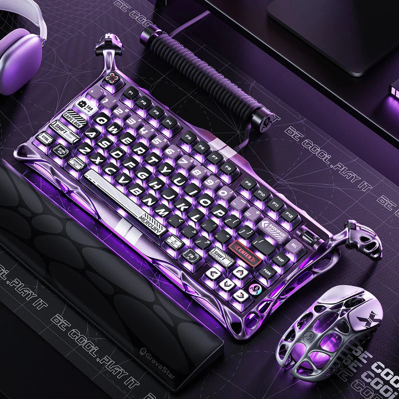 GravaStar Mercury V75 Pro 75% Hall Effect Magnetic Switch Gaming - Iron Purple