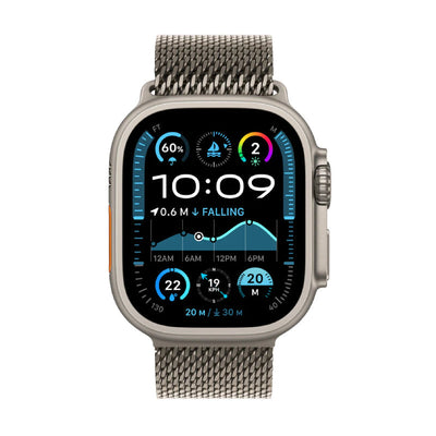 Apple Watch Ultra 2 (2024) - LTPO OLED / 64GB / 49mm / Bluetooth / Wi-Fi / Cellular / Medium / Natural Titanium