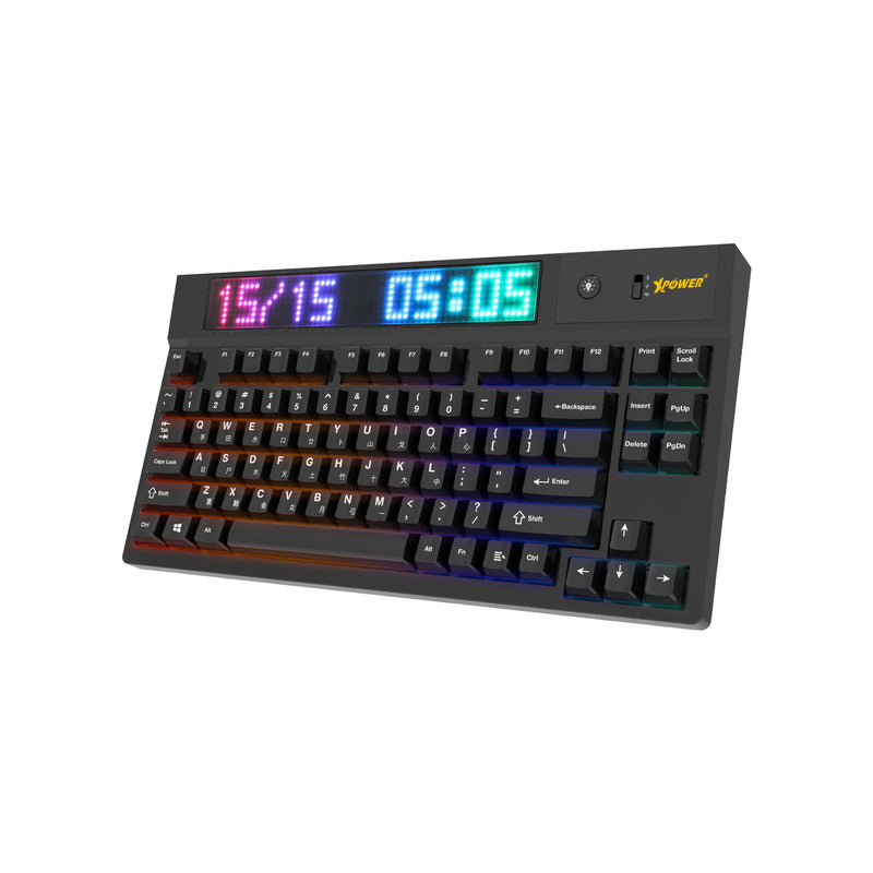 XPower Quaoar Tri-Mode Hot Swap Axis Mechanical Keyboard with LED Dot Matrix Screen