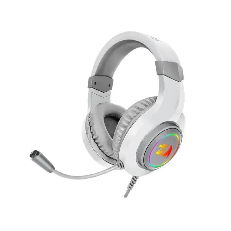 Redragon H260 HYLAS Wired Headphone - USB + 3.5mm / White + Redragon BS8772 Wireless Keyboard and Mouse Combo - Lollipop Blue + HyperX Pulsefire Mat Gaming Mouse Pad - Medium / Black - Bundle Offer