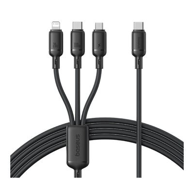 Baseus Silky 3-in-1 Fast Charging Cable - 1.5m / USB-C to M+L+C / 100W / Black