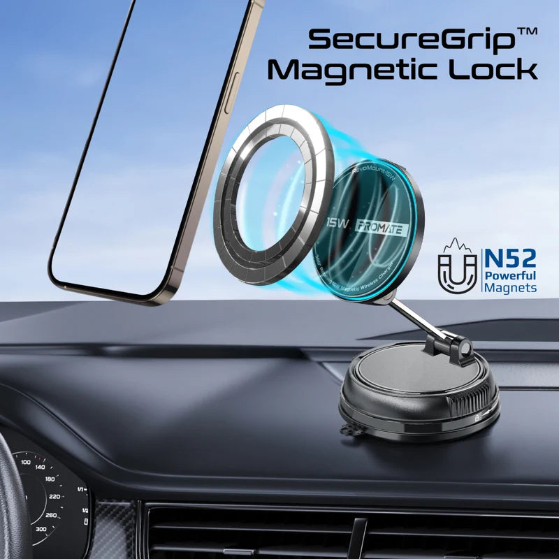 PROMATE SecureGrip 360° Cradleless MagSafe SmartPhone Charger Mount - 15W