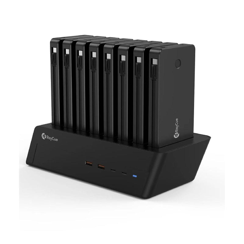 Raycue BoostDock 8 in 1 Charging Station Combo Power Bank (UK) - 8x 10000mAh / 18W / USB-C / Black