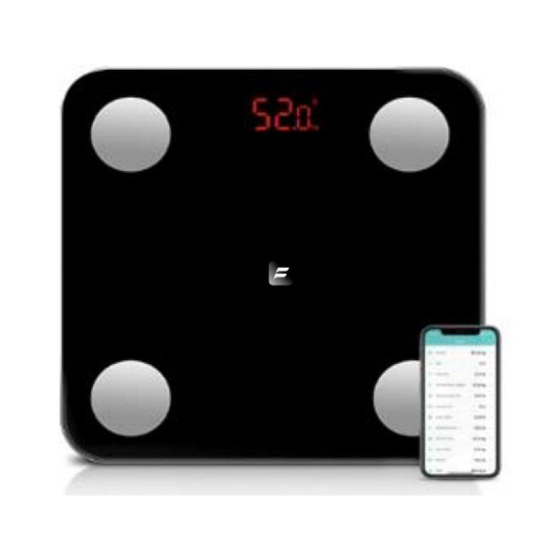 Fitdays+ Smart Personal Scale - Bluetooth Body Fat Scale / 13 Body Indices / LED Display / Tempered Glass Platform - Black