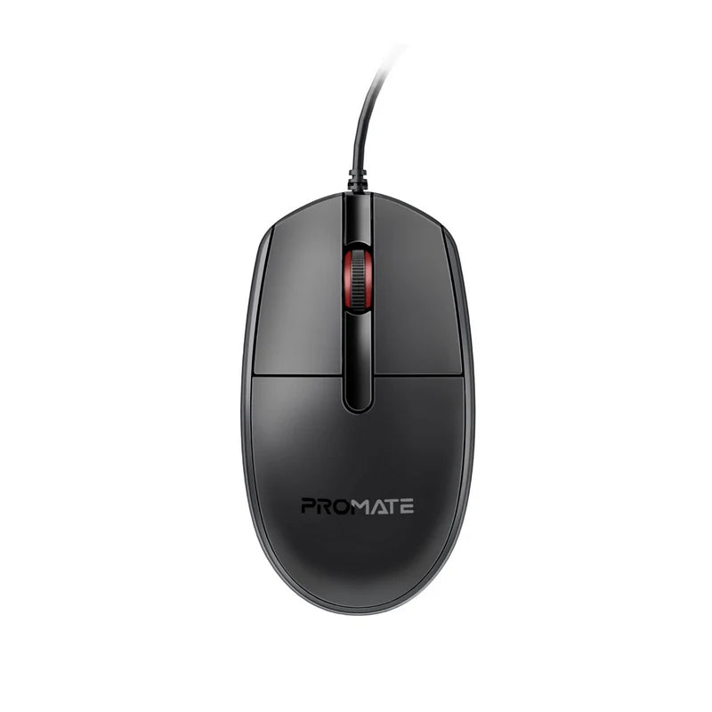PROMATE Ergonomic Design Wired Optical Mouse - 1200 DPI