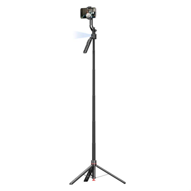 PROMATE 360° Ai Face Tracking Telescopic Selfie Stick with Auto Pop open Tripod Base
