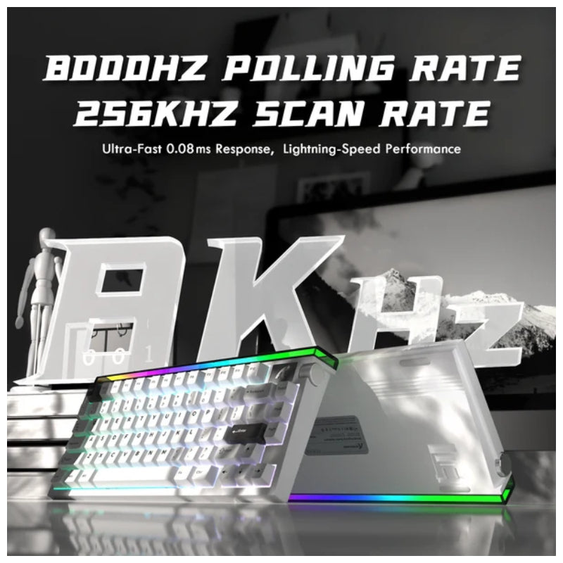 ATTACK SHARK R85 HE Rapid Trigger Keyboard Magnetic Switch with Custom Lightbox - White