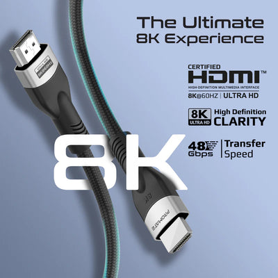 PROMATE Certified Ultra-High-Speed 8K@60Hz HDMI Cable - 3M / Gray