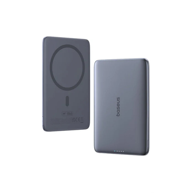 باسيوس -طاقة مغناطيسي نحيف  - 5000mAh / 20W / رمادي