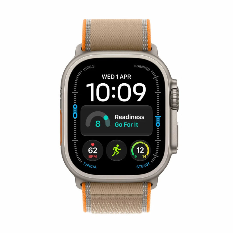 Apple Watch Ultra 4 - LTPO OLED / 64GB / 49mm / Bluetooth / Wi-Fi / Cellular / Medium/Large / Natural Titanium Case with Sand Trail Loop