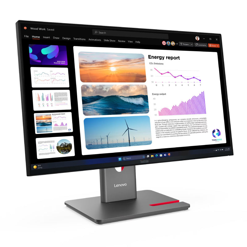 لينوفو P24Q-40 - 23.8 بوصة، دقة 2K QHD، شاشة IPS / زمن استجابة 4 مللي ثانية / فوق إلى / يو اس بي  إتش دي إم أي . إتش دي إم أي / منفذ العرض .4 - شاشة