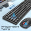 PROMATE Ergonomic Wireless Keyboard with Silent Keys and Mouse - 5000DPI