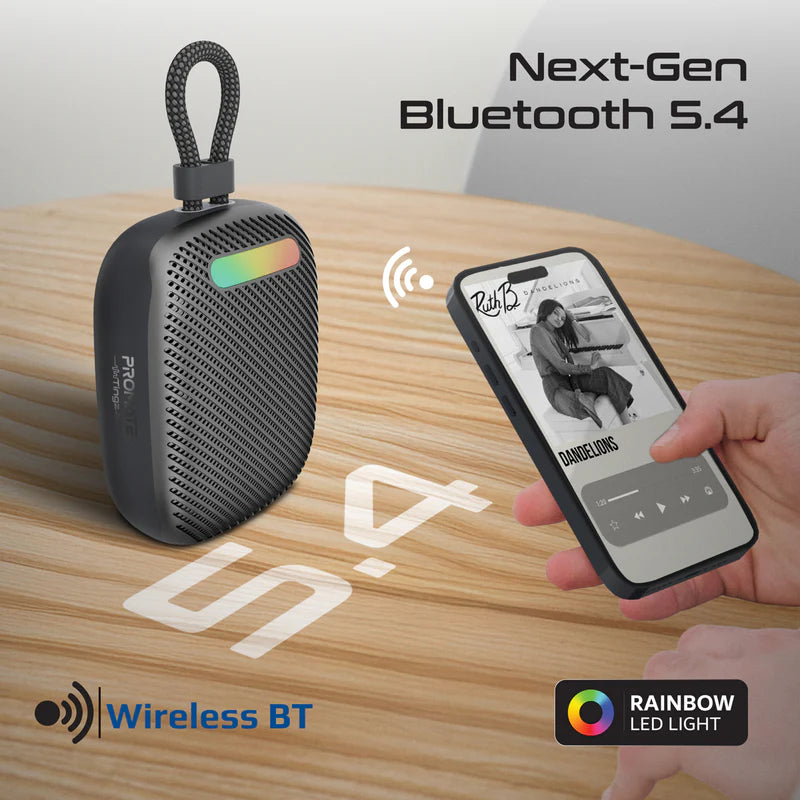 لاسلكي PROMATE CrystalSound 7 وات عالي الوضوح - 1800 مللي أمبير / بلوتوث .4 / أسود