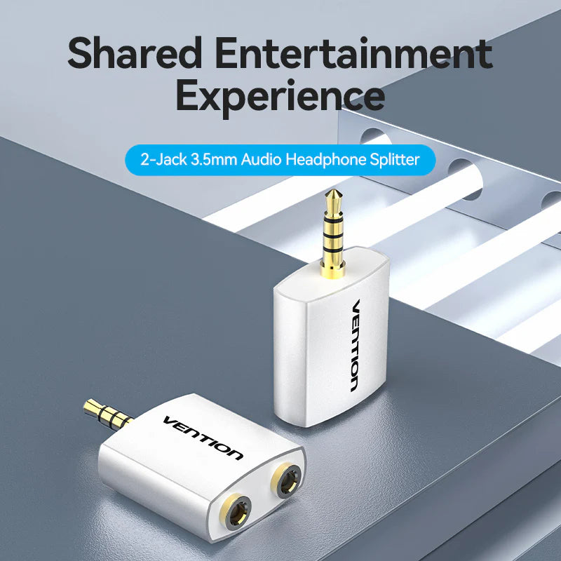 محول  الصوت  Vention 4 Pole 3.5mm ذكر إلى 3.5mm أنثىمحول  فضي