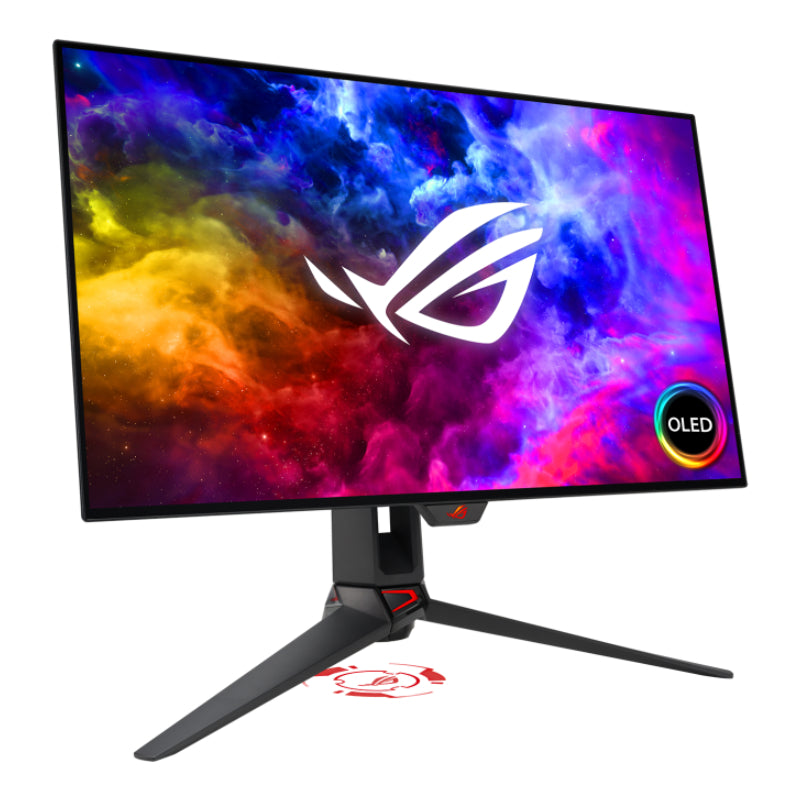 شاشة  الألعاب آسوس ROG Swiftشاشة  26.5 بوصة OLED / 0.03 مللي ثانية / 240 هرتز / إتش دي إم أي . إتش دي إم أي / DP 1.4 / يو اس بي .2 الجيل Type-A / ضمان ثلاث سنوات شاشة الألعاب