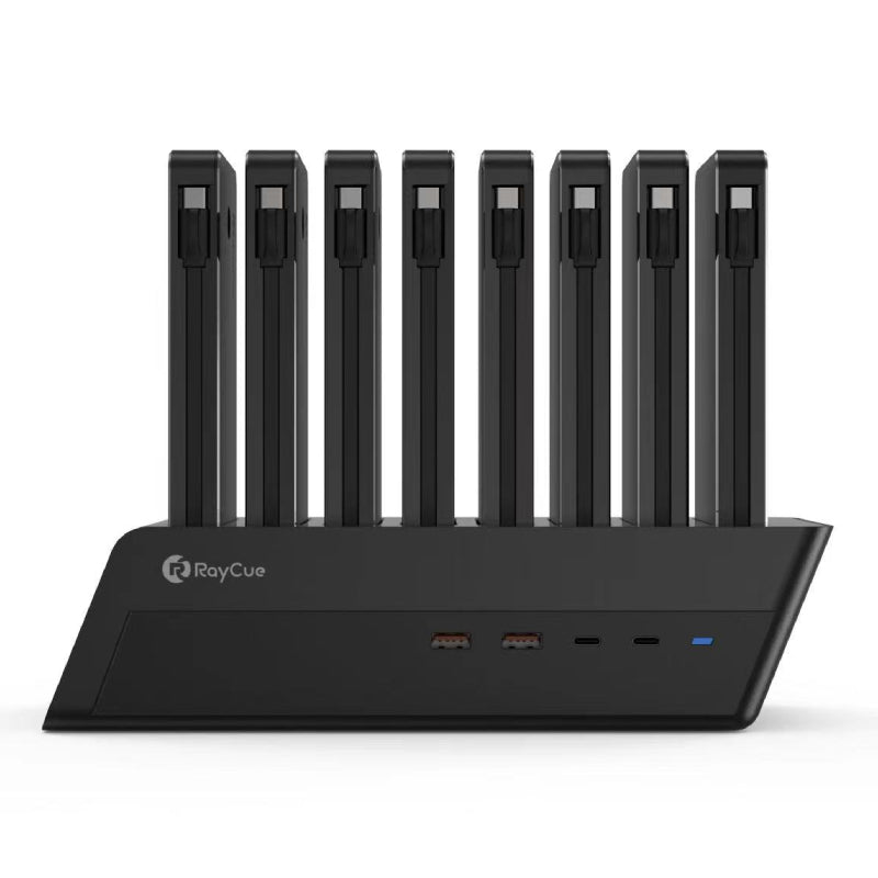 Raycue BoostDock 8 in 1 Charging Station Combo Power Bank (UK) - 8x 10000mAh / 18W / USB-C / Black