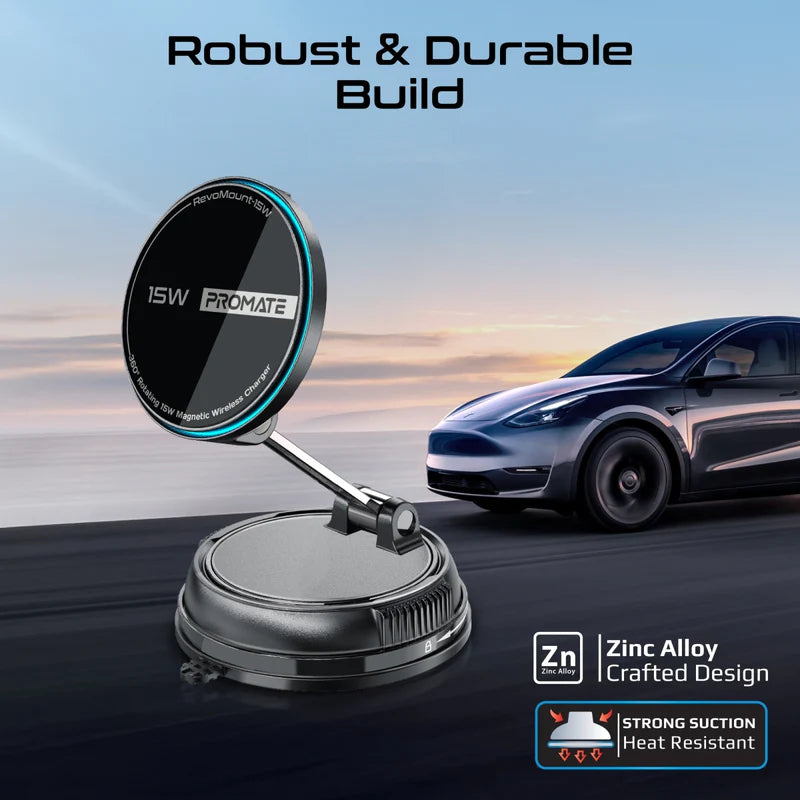 PROMATE SecureGrip 360° Cradleless MagSafe SmartPhone Charger Mount - 15W