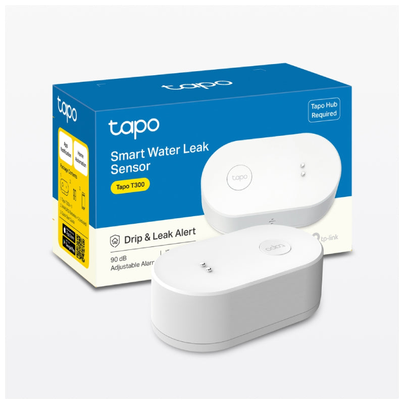 TP-Link (Tapo T300) Smart Water Leak Sensor - Up to 90dB Alarm / Drip & Leak Alert