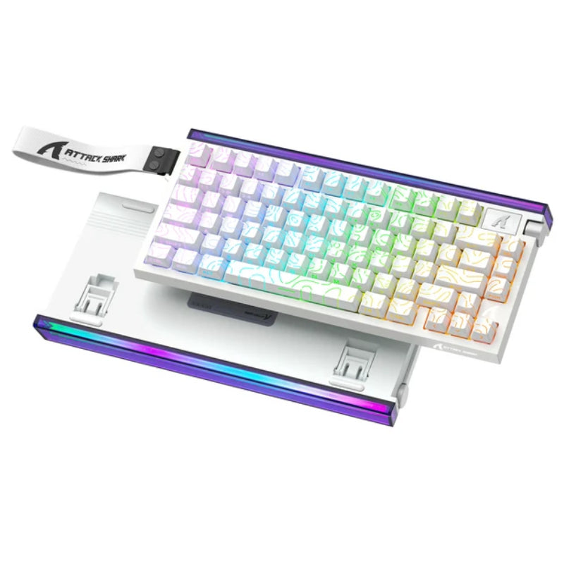 ATTACK SHARK R85 HE Rapid Trigger Keyboard Magnetic Switch with Custom Lightbox -  White Contours