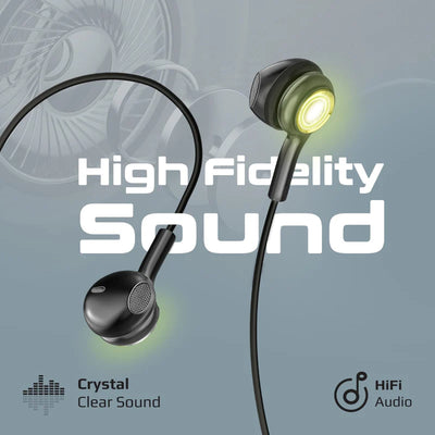 سماعات PROMATE LumiBuds-C LumiSound الشفافة ستيريو  بسلك يو اس بي بسلك - بسلك  يو اس بي/ أسود