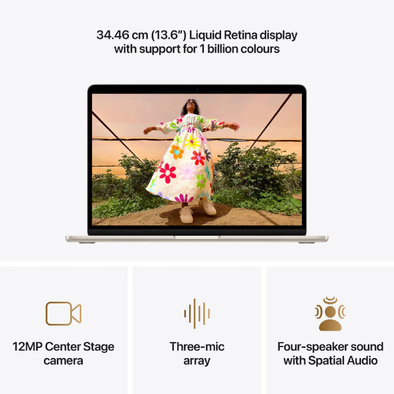 Apple MacBook Air - 13.6" / M5 / 10-Core CPU / 8-Core GPU / 16GB RAM / 512GB SSD / Arb/Eng / Starlight / 1YW (Z1L3000U2)