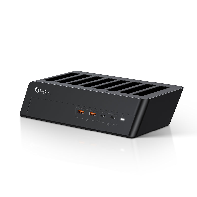 Raycue BoostDock 8 in 1 Charging Station Combo Power Bank (UK) - 8x 10000mAh / 18W / USB-C / Black