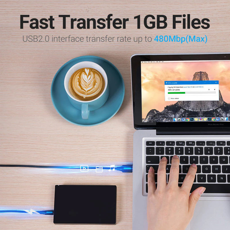 Vention USB 2.0 A Male to Mini-B Male Cable - 0.5M / Black