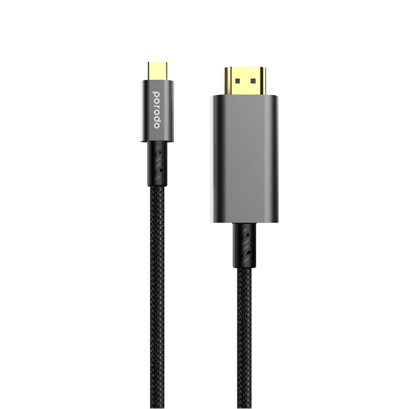 Porodo 4K HDMI Cable  - 1.8M / HDMI / USB-C