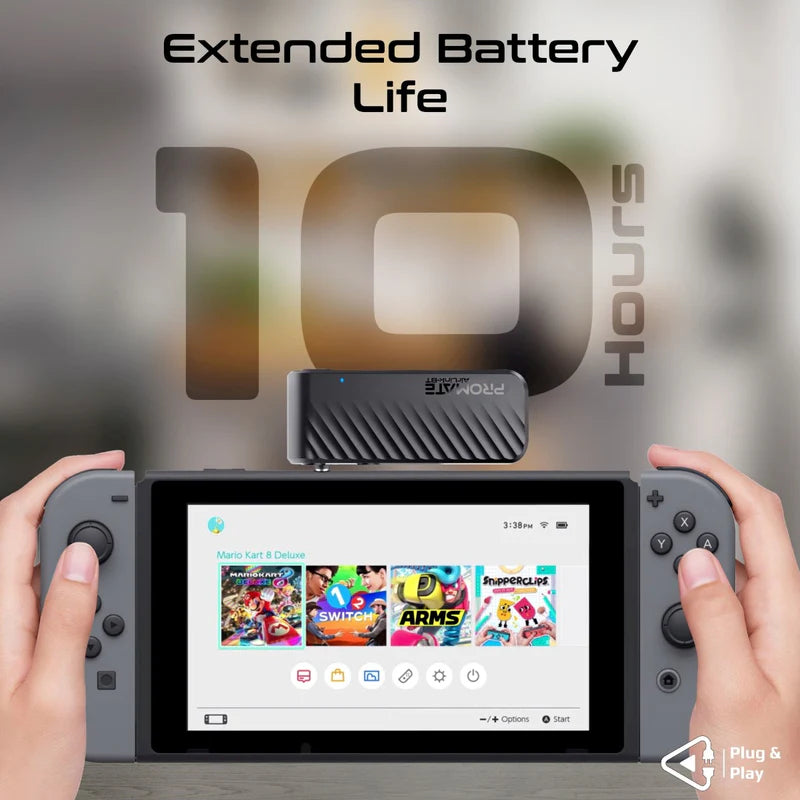 PROMATEمحول الصوت  مضغوط  إلى بلوتوث جهاز الإرسال محول  بلوتوث .3 / 3.5 مم / أسود