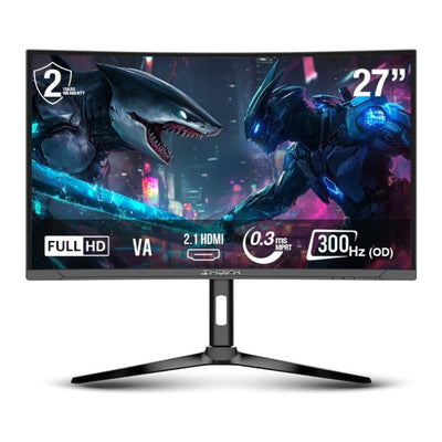 SHARX Jaws - 27" FHD / 0.3ms / 300Hz / HDMI 2.1 - Curved Gaming Monitor