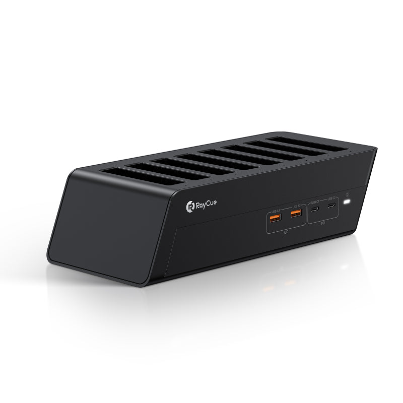 Raycue BoostDock 8 in 1 Charging Station Combo Power Bank (UK) - 8x 10000mAh / 18W / USB-C / Black