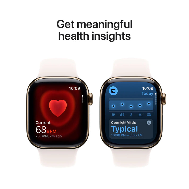 Apple Watch Series 11 - LTPO OLED / 64GB / 46mm / Bluetooth / Wi-Fi + Cellular / Small/Medium / Gold Titanium Case with