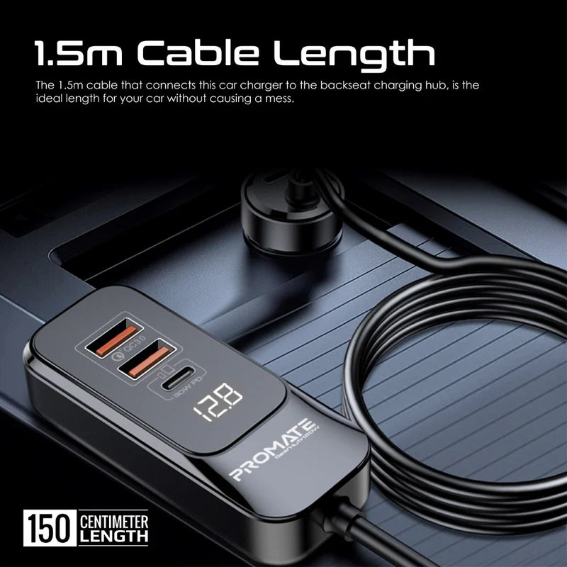 PROMATE MagSafe Flexible Smartphone Charging Mount - 15W + PROMATE RapidCharge Car Charger with Multi-Port Backseat Charging Hub - 120W / USB-A / USB-C - Bundle Offer