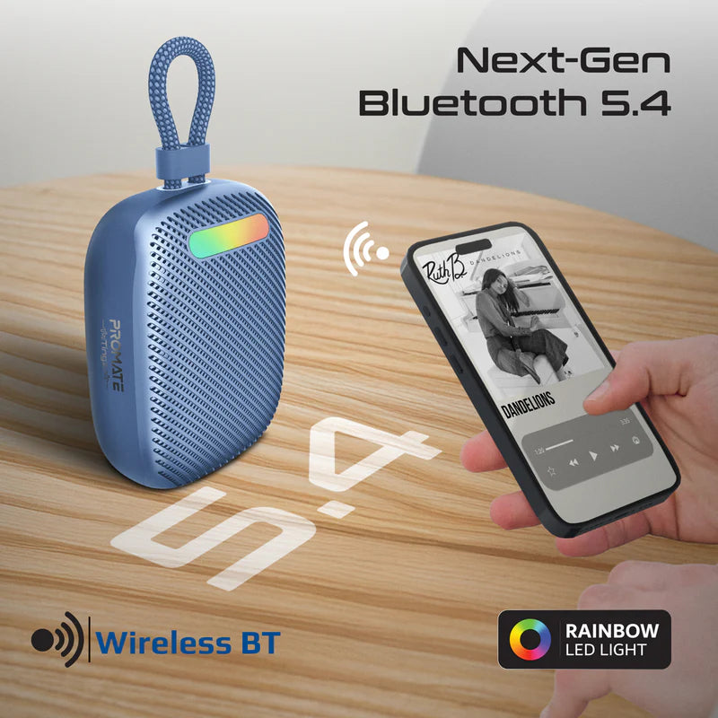 لاسلكي PROMATE CrystalSound 7 وات عالي الوضوح - 1800 مللي أمبير / بلوتوث .4 / أزرق