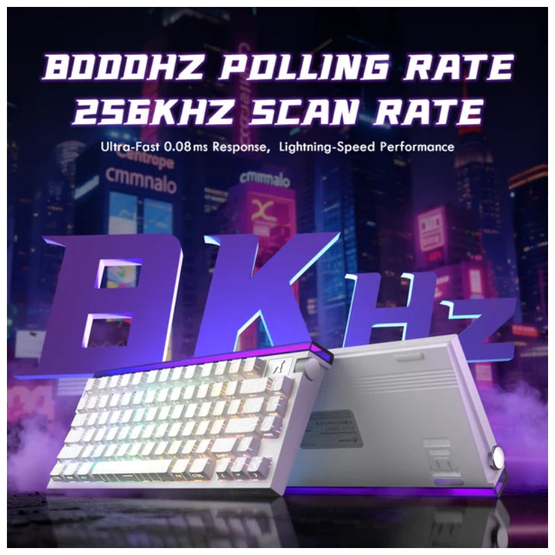 ATTACK SHARK R85 HE Rapid Trigger Keyboard Magnetic Switch with Custom Lightbox -  White Contours